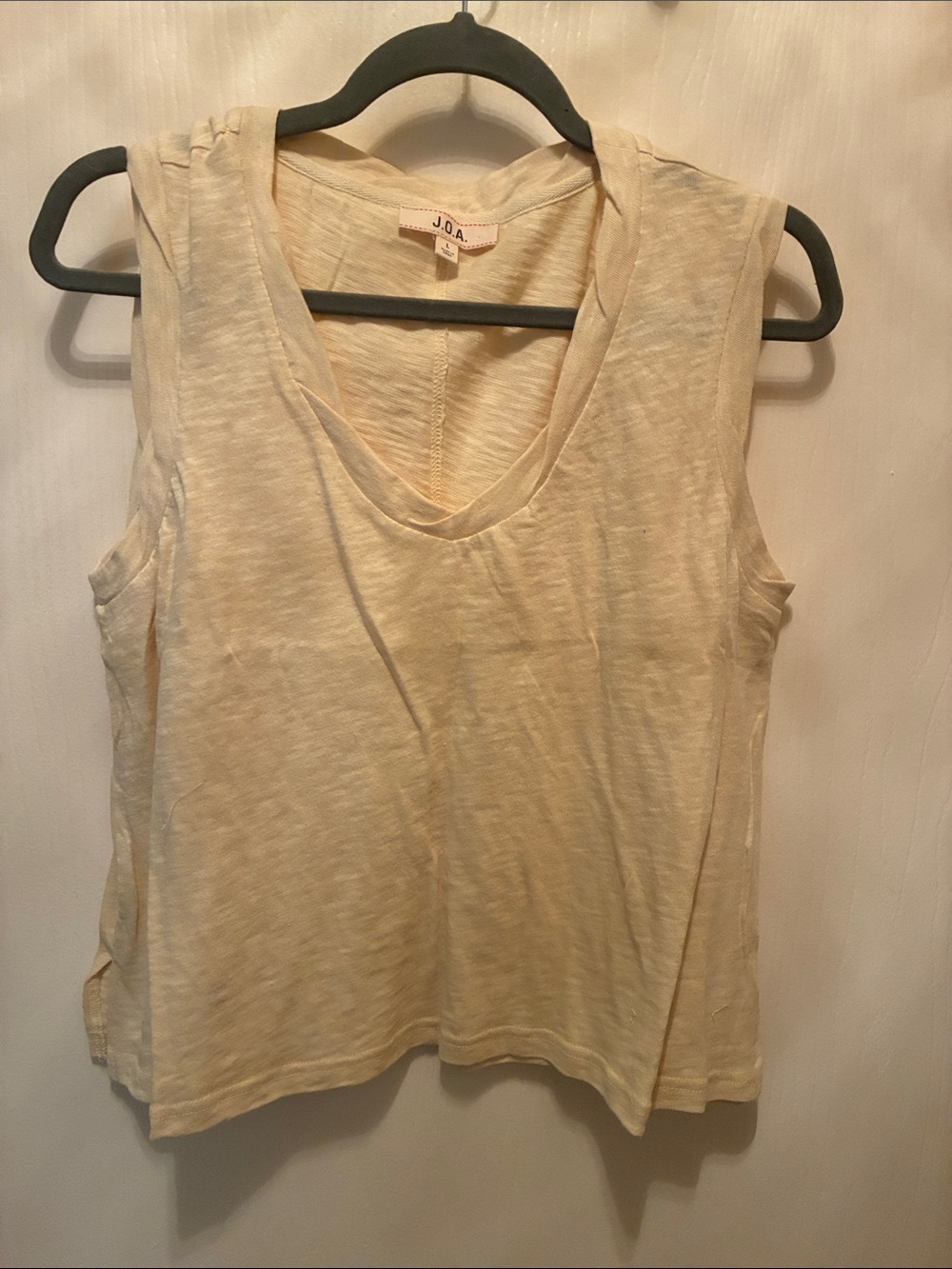 J.O.A. Light Cream V-Neck Sleeveless Tank Top
